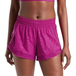 Athleta Printed Mesh Racer Run Shorts Electric Fuchsia Pink 4” Inseam Women’s XS